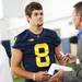Michigan sophomore quarterback Russell Bellomy speaks with reporters during media day at the Al Glick Field House on Sunday afternoon. Melanie Maxwell I AnnArbor.com
